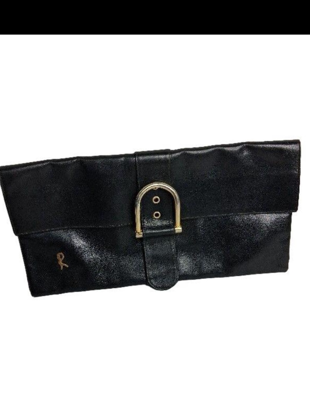 Roberta di Camerino Black Leather Belted Clutch Bag Vintage - Picture 14 of 15